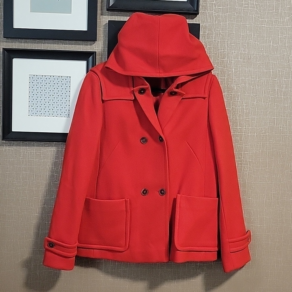 Jil Sander Hooded Peacoat (Sz 36)